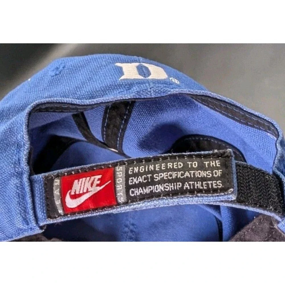 Vintage Nike Duke Blue Devils Hat Mens Strapback Blue Center Swoosh Y2K NCAA
